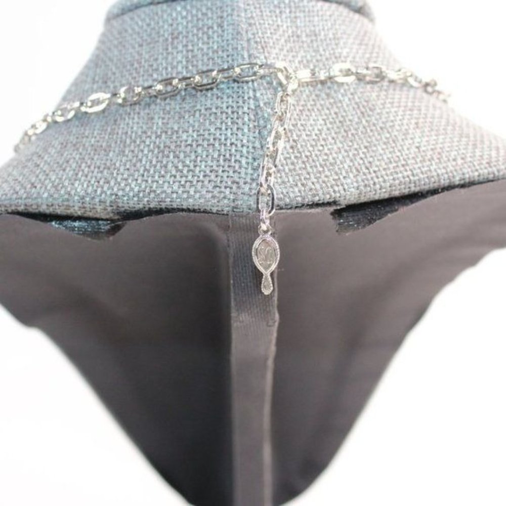 VTG Sarah Conventry Silver Metal Rolo Chain Princess Length with Filigree Charms - Picture 7 of 8